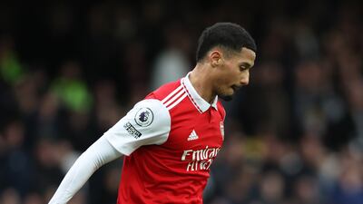 William Saliba - 7. Ran with the ball out of defence and timed his passes forwards well. Didn’t look troubled against any of Leicester’s attacks. Getty