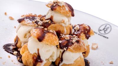 Ice-cream profiteroles at Eric Kayser. Courtesy Eric Kayser