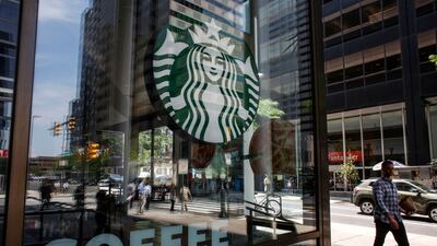 Starbucks' second-quarter revenue increased 14.5 per cent annually to more than $7.6bn. AFP