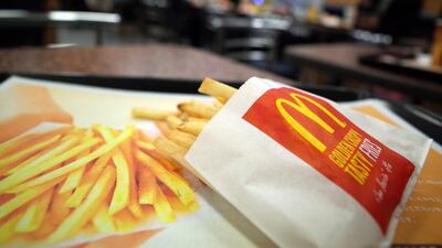 A small serving of fries is seen at a McDonald's restaurant in Tokyo on December 17, 2014. Eugene Hoshiko/AP Photo