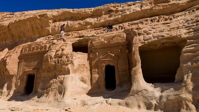 Nabataean tomb in Hegra archaeological site, Al Madinah Province, AlUla, Saudi Arabia. Getty Images