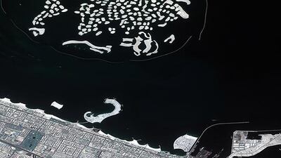 The Mohammed bin Rashid Space Centre has launched a mosaic image of Dubai to celebrate the second anniversary of the launch of DubaiSat-2. Courtesy the Mohammed bin Rashid Space Centre