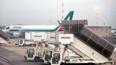 Up to 2,250 of Alitalia staff are expected to go under Etihad Airways’ downsizing demand. Vincenzo Pinto / AFP