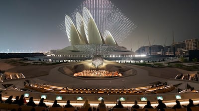 A drone show at the 54th Eid Al Etihad official celebration at the Zayed National Museum in Abu Dhabi. All photos: UAE Presidential Court