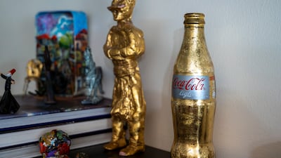 Wael Hamadeh's art in his living room