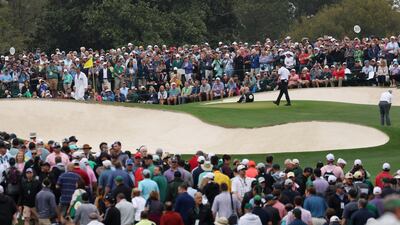 Tiger Woods on the 18th green during practice ahead of the Masters. Reuters