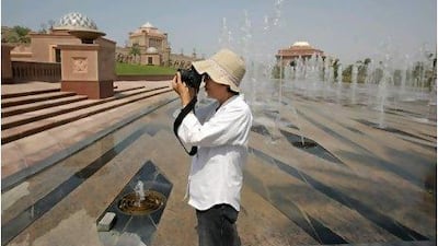 Tourist visit Emirates Palace Hotel.