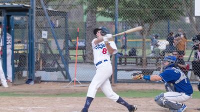 Jack Chapleski and the Senior Boys All-Stars had no trouble defeating Men’s All-Stars on Friday in Dubai. Antonie Robertson / The National
