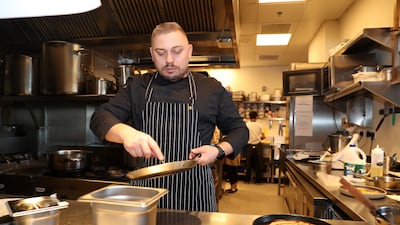 Mykhailo Berehovyi, chef at Yoy, a Ukrainian restaurant at The Pointe on The Palm Jumeirah in Dubai. All photos: Pawan Singh / The National