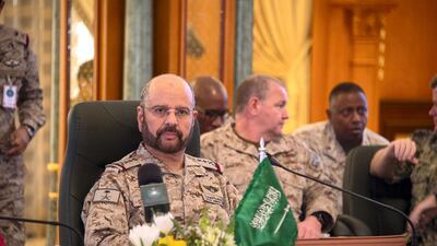 General Fayyadh Al Ruwaili, the Saudi chief-of-staff, at the meeting in Riyadh with military top brass from friendly countries on October 21, 2019. Saudi government handout