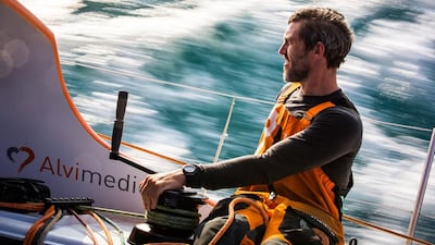 Alberto Bolzan of Team Alvimedica shown as the boat sails off the coast of Vietnam through fishing grounds on Sunday during Leg 3 of the Volvo Ocean Race. Amory Ross / Team Alvimedica / Volvo Ocean Race / January 25, 2015