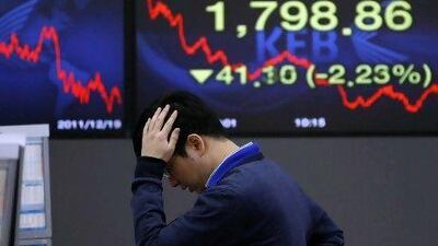 The Korea Composite Stock Price Index in Seoul dropped on the news of Kim Jong-il's death yesterday. Lee Jin-man / AP Photo