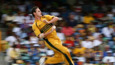 Shaun Tait of Australia bowls at the Kensington Oval. Getty