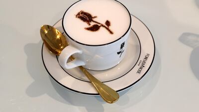 A cappuccino at the Forever Rose Cafe. Pawan Singh / The National