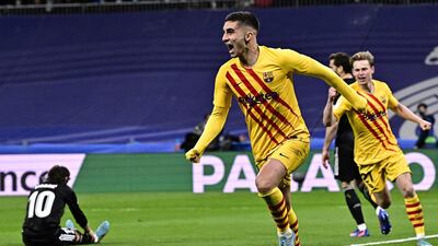 Ferran Torres – 8. Hit the ball high and over in the first attack of the game. Beat Carvajal to set up Aubameyang. Curled a 17th minute shot just wide. Scored the third straight after half time, sweeping the ball in against a side who looked lost. Set up the fourth after 51 minutes. Powerful shot that was saved by the excellent Courtois on 64. Six shots in his best Barca game. AFP