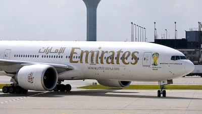 The Emirates service operated by a Boeing 777-200LR arrives at the O'Hare International Airport in Chicago. EPA