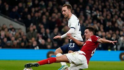 Tottenham's Christian Eriksen vies for the ball against Middlesborough's Dael Fry. EPA
