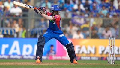 Delhi Capitals' Abishek Porel plays a shot during on his way to a score of 41 off 31 balls. AP