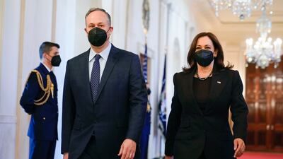 Vice President Kamala Harris and second gentleman Doug Emhoff are both fully vaccinated and have received booster shots. AP