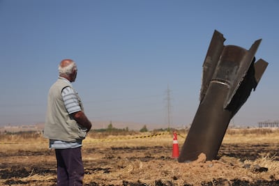 An Iranian missile fell in the countryside of the Syrian capital after being intercepted by Israeli air defences on June 8, 2026. AFP