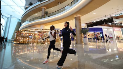 Action from the Women's Mallathon as part of Emirati Women's Day celebrations, at Dubai Mall. The day is marked annually in the UAE on August 28. EPA