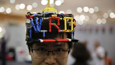 A World Robot Olympiad participant in New Delhi, India. The weekend games brought more than 450 teams of students from 50 countries to the Indian capital. Tsering Topgyal / AP Photo