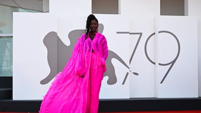 French director Alice Diop in Valentino. AFP