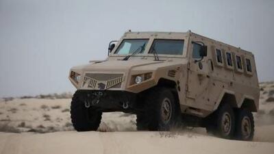 The Nimr 6X6 APC has been tested in all terrains, can handle 7.62 mm armour piercing rounds and has run-flat tyres and a central tyre inflation system.Delores Johnson / The National