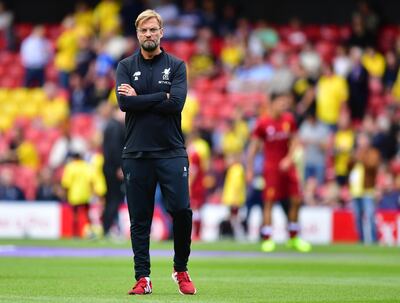 Liverpool manager Jurgen Klopp was unhappy Watford's third goal was not given offside. Alex Broadway / Getty Images