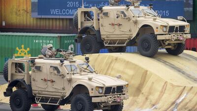 Defence spending in the Mena region is expected to touch US$150 billion this year from $148bn in 2014 and $136bn in 2013, according to defence consultancy IHS Jane’s. Donald Weber / Crown Prince Court - Abu Dhabi