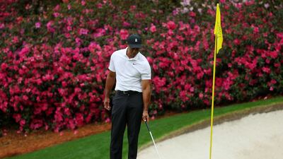 Tiger Woods on the 13th hole at Augusta. AFP
