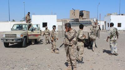 Forces loyal to the Saudi-backed Yemeni president patrol a street in the southern city of Lahj on April 24, 2016,, stronghold of Al Qaeda leader Taher Tammah who surrendered to security forces on September 29,2016. Saleh Al-Obeidi / AFP