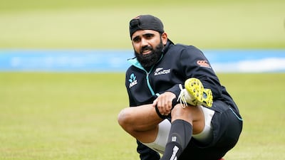 New Zealand's Ajaz Patel during training at Trent Bridge. PA