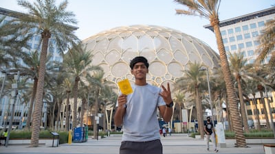 Fazil Ummer, 16, visited all 192 country pavilions in 72 hours. Photo: Expo 2020 Dubai