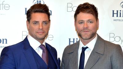 Keith Duffy and Brian McFadden from Boyzone and Westlife, have joined forces to create Boyzlife. Anthony Harvey / Getty Images