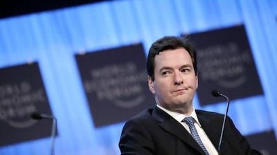 George Osborne, the UK chancellor of the exchequer, listens during a session at Davos. Bloomberg News