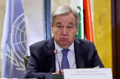 UN Secretary general Antonio Guterres on a visit to Lebanon. EPA