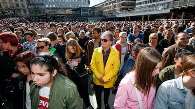 Hundreds of fans gather to honour late Swedish DJ Avicii at Sergels torg in central Stockholm, Sweden, on April 21, 2018. EPA
