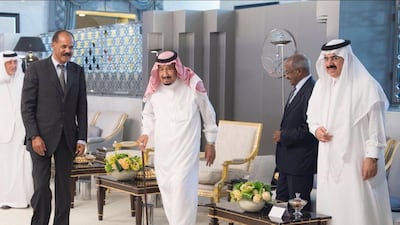 The Eritrean and Saudi leaders met in Jeddah on July 23, 2018. Saudi Ministry of Foreign Affairs.