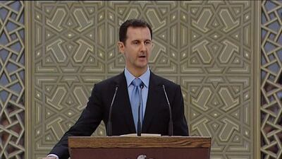 A still image taken from the inauguration video of Syria's president Bashar Al Assad who was sworn in on July 16, 2014 for a new seven-year term at the presidential palace in Damascu, after an election victory that underlined his grip on power more than three years into Syria's civil war. Reuters