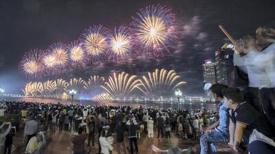 The display at Abu Dhabi Corniche. Leslie Pableo for The National