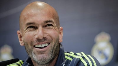 Real Madrid' manager Zinedine Zidane shown during a press conference ahead of el clasico against Barcelona on Saturday. Emilio Naranjo / EPA / April 1, 2016