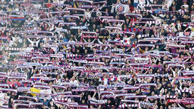 Hajduk Split fans are buoyant before their club’s Uefa Youth League final against AZ Alkmaar in Geneva. It ended in tears as they lost 5-0. EPA