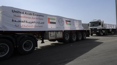 UAE humanitarian aid convoys. Wam