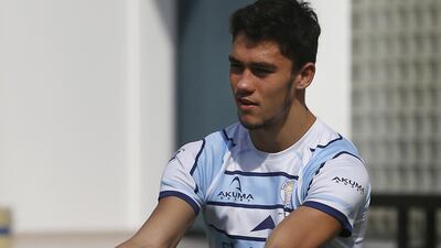 British School Al Khubairat pupil Sam Relton shown during a rugby team training session earlier this month. Ravindranath K / The National