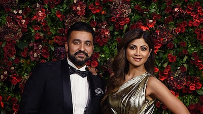 Shilpa Shetty with her businessman husband Raj Kundra. AFP