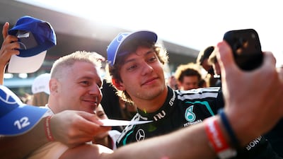 Kimi Antonelli leads the title race by 50 points. Getty Images