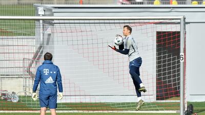 Manuel Neuer at Saebener Strasse training ground in Munich. Getty