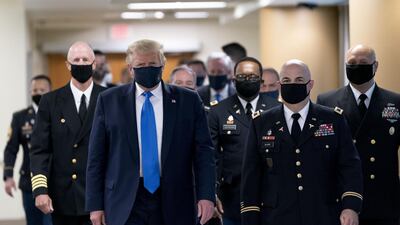 US President Donald Trump visits the Walter Reed National Military Medical Center in Bethesda, Maryland, US. Bloomberg