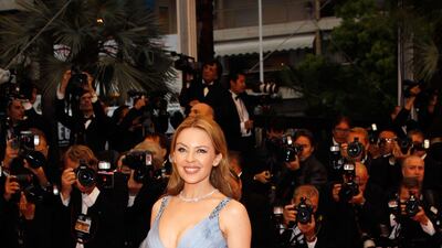 Kylie Minogue, in Roberto Cavalli, attends the closing ceremony of the 65th Cannes Film Festival on May 27, 2012.